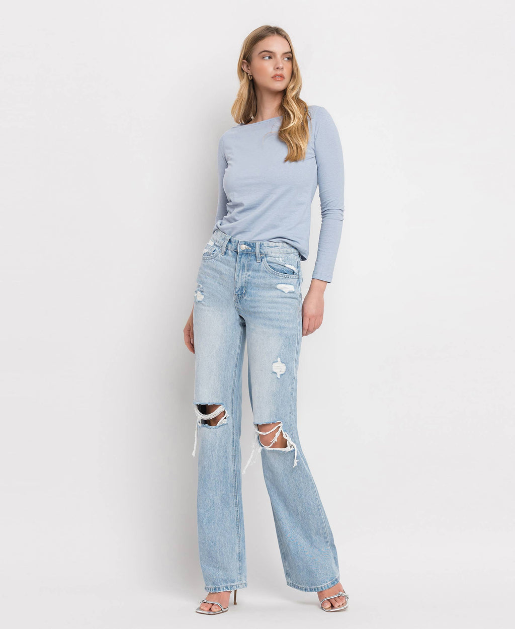 VERVET-90'S VINTAGE SUPER HIGH RISE FLARE JEANS