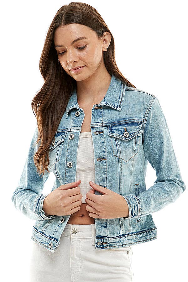Stretched Casual Denim Jacket