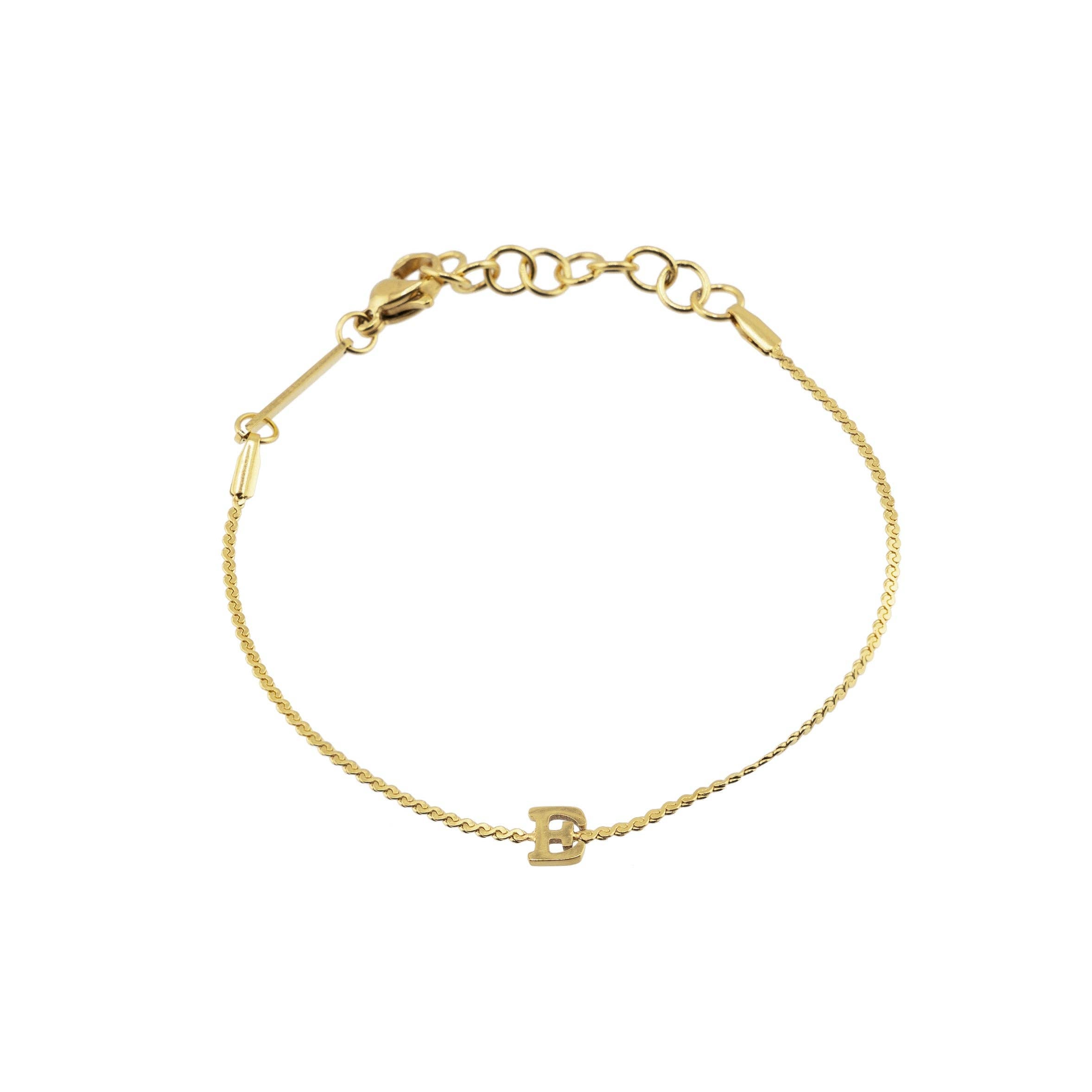 B. Grands Waterproof Dainty Gold Initial Bracelet