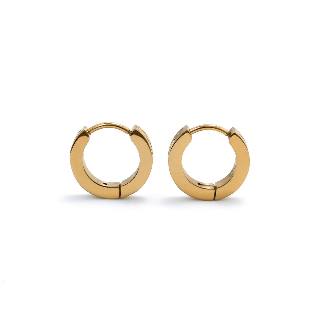 B. Grands Chess Waterproof Gold Huggie Earrings