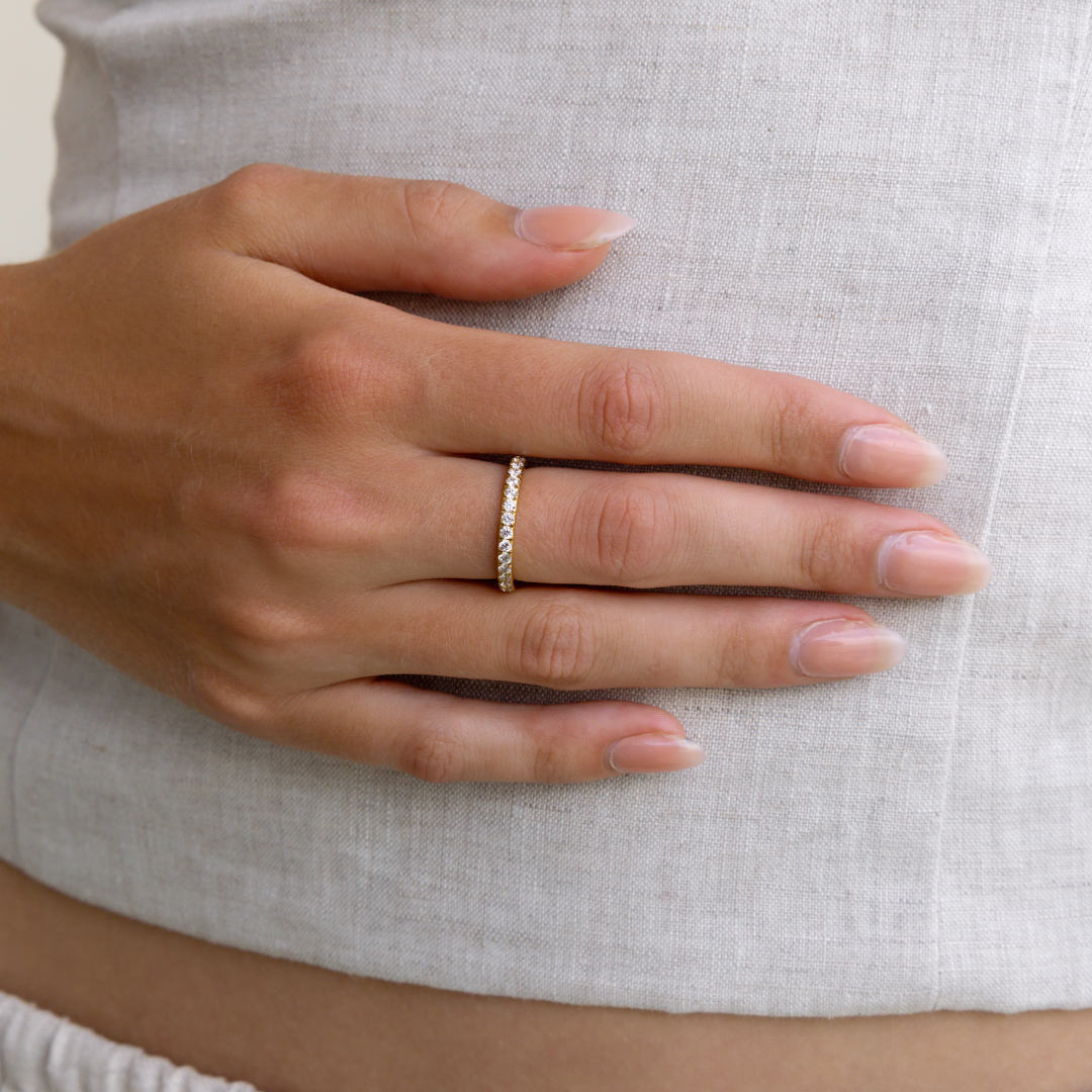 B. Grands Waterproof Dainty Tennis Ring