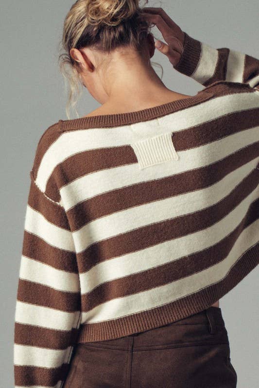 Striped Knit Crewneck Sweater