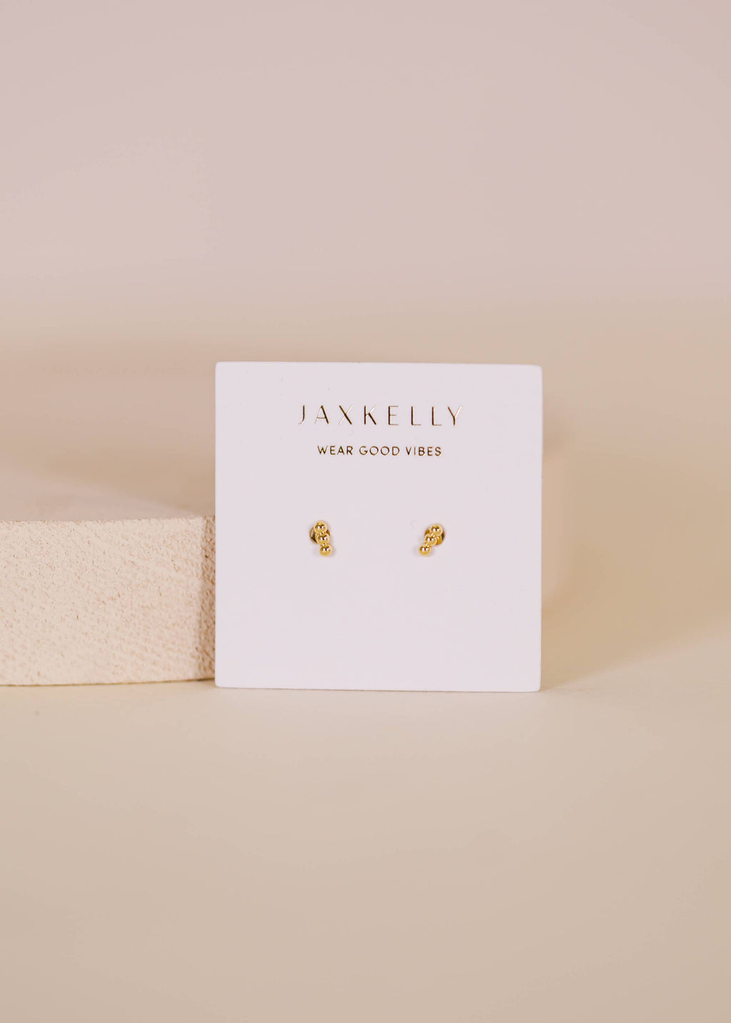 Petite 3 Ball Stud - Gold Earrings