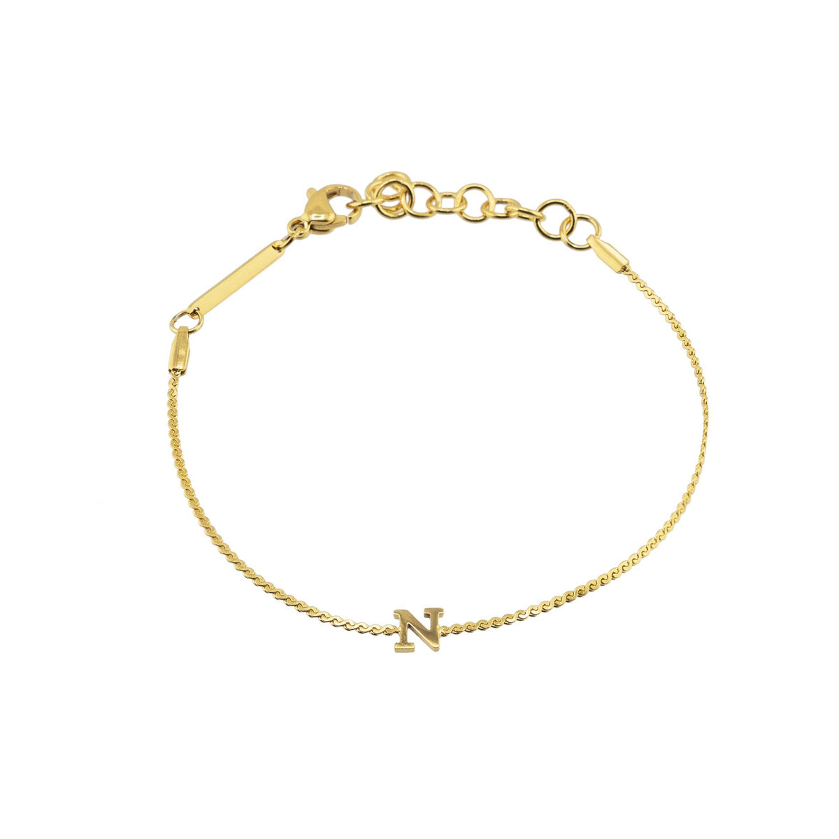 B. Grands Waterproof Dainty Gold Initial Bracelet