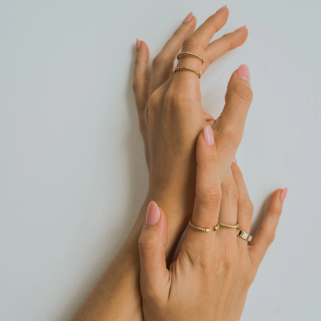 B. Grands Waterproof Gold Twisted Mini Ring