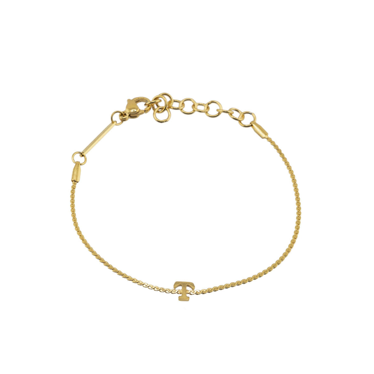 B. Grands Waterproof Dainty Gold Initial Bracelet