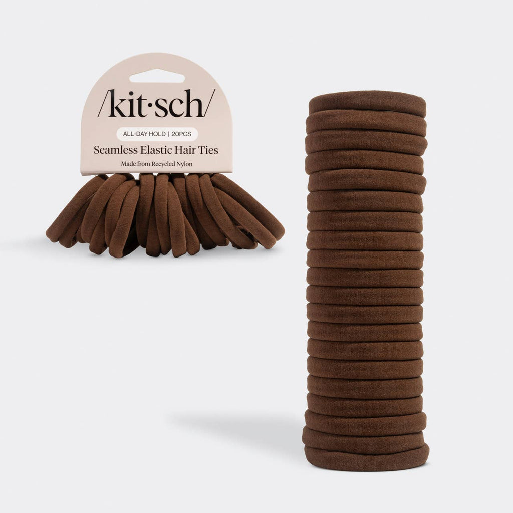 Seamless Hair Elastics 20pc Set - Chocolate