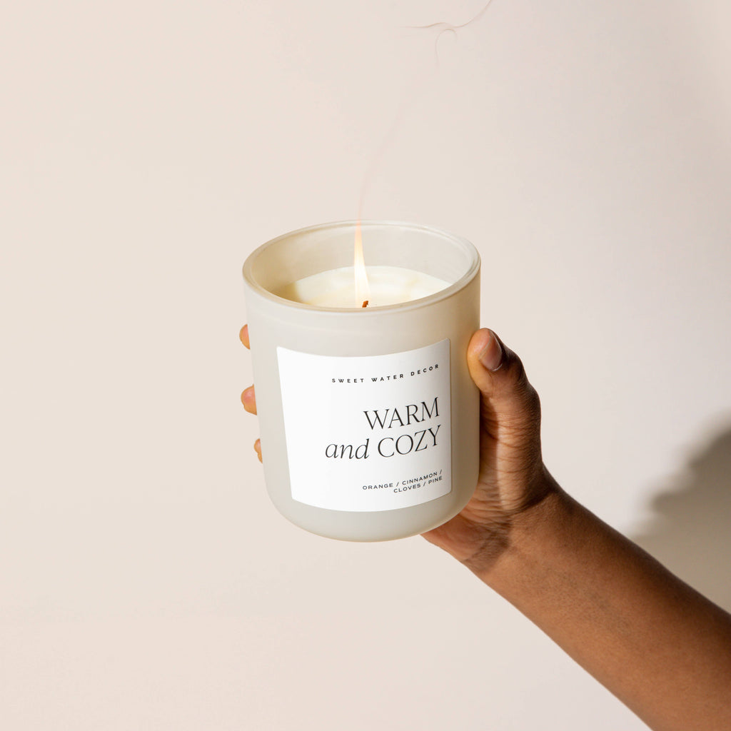 Warm and Cozy 15 oz Soy Candle, Matte Jar