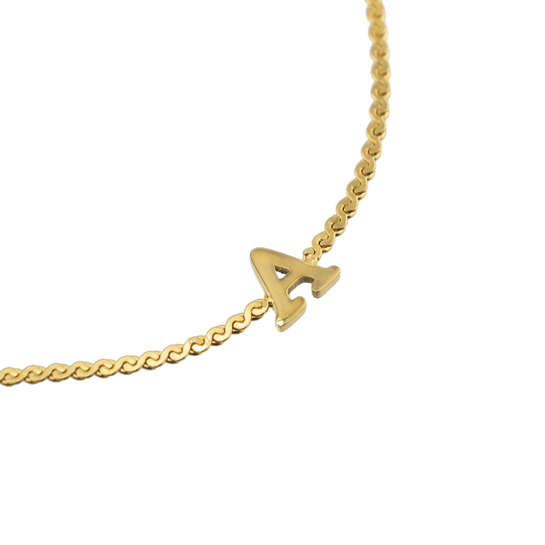 B. Grands Waterproof Dainty Gold Initial Bracelet