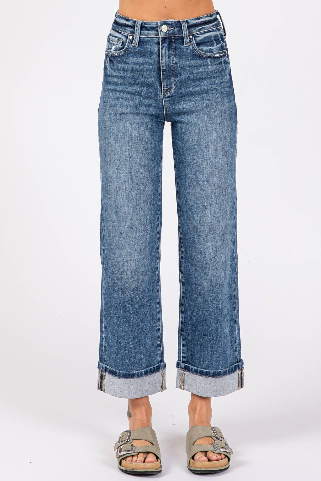 PETRA 153-HIGH RISE STRETCH RELAXED STRAIGHT W/ CUFFED HEM
