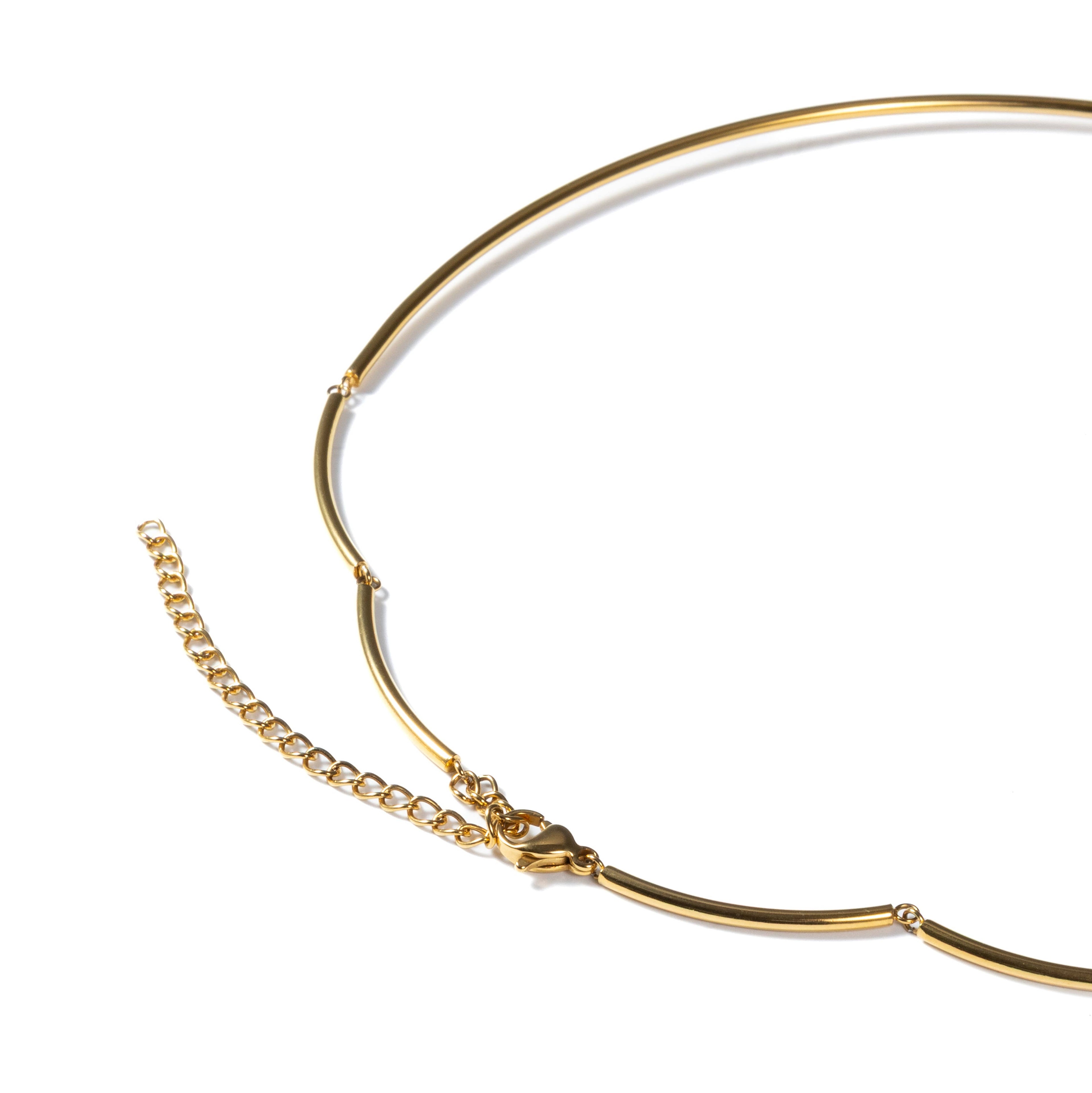B. Grands 18K Gold Oval Crystal Collar Necklace