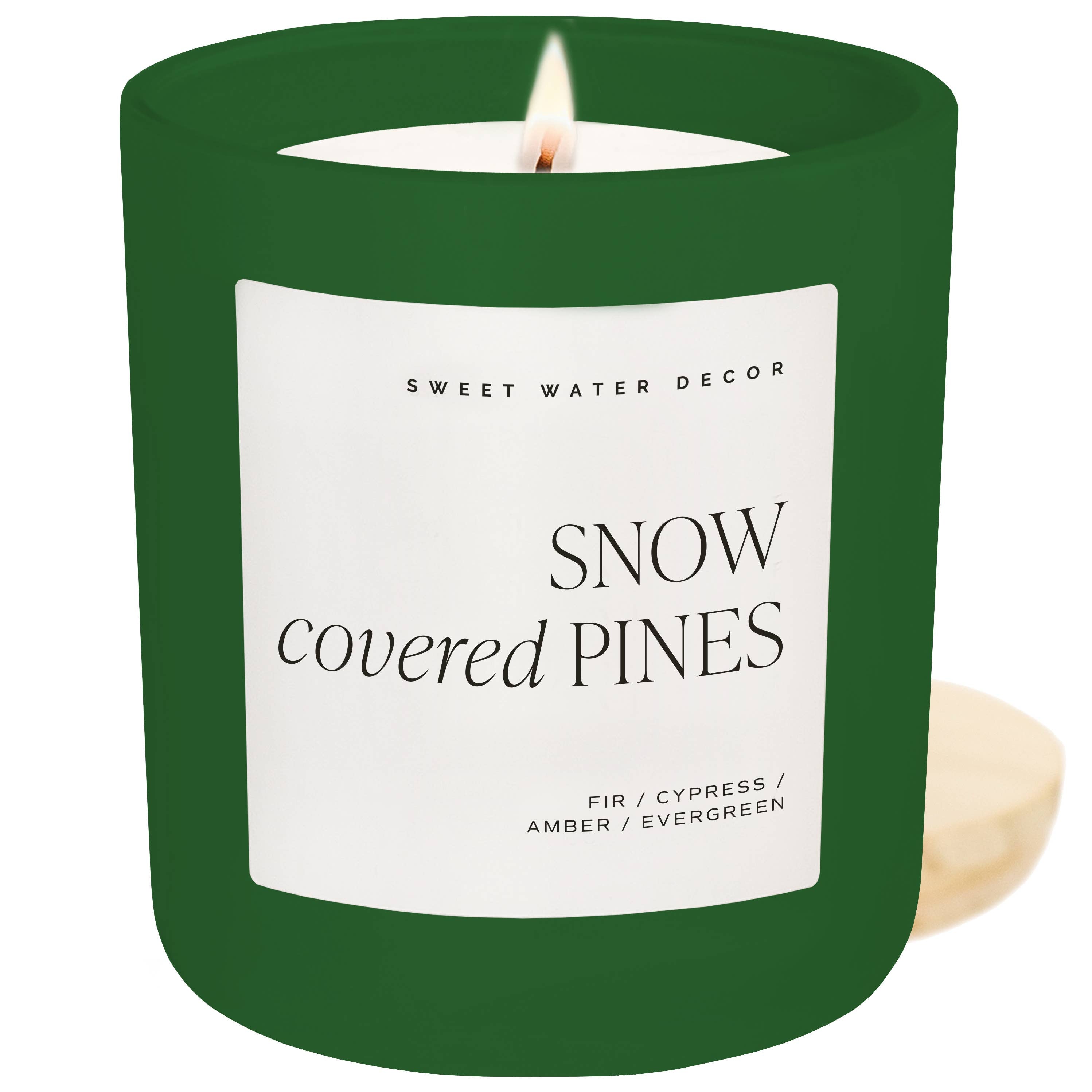 Snow Covered Pines 15 oz Soy Candle, Matte Jar