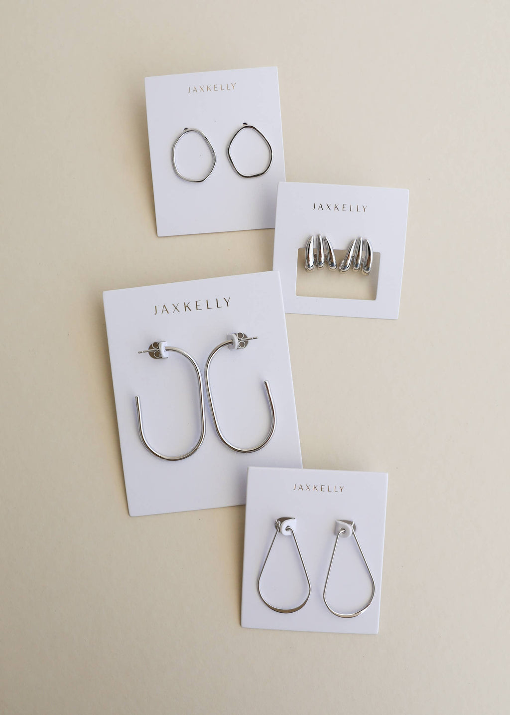 Silver Three Hoop Huggie - Earring