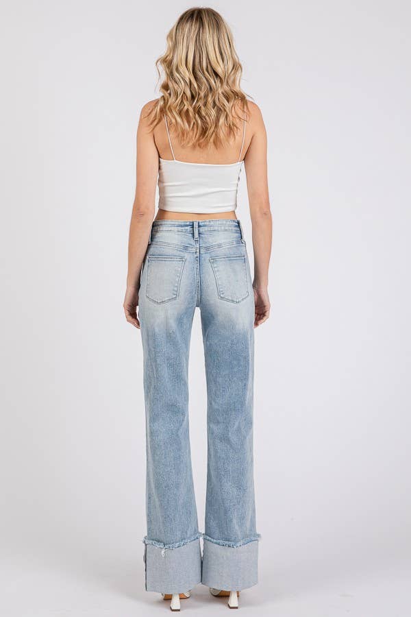 PETRA 153-LA HIGH RISE SUPER STRETCH WIDE FLARE W/ CUFFED HEM