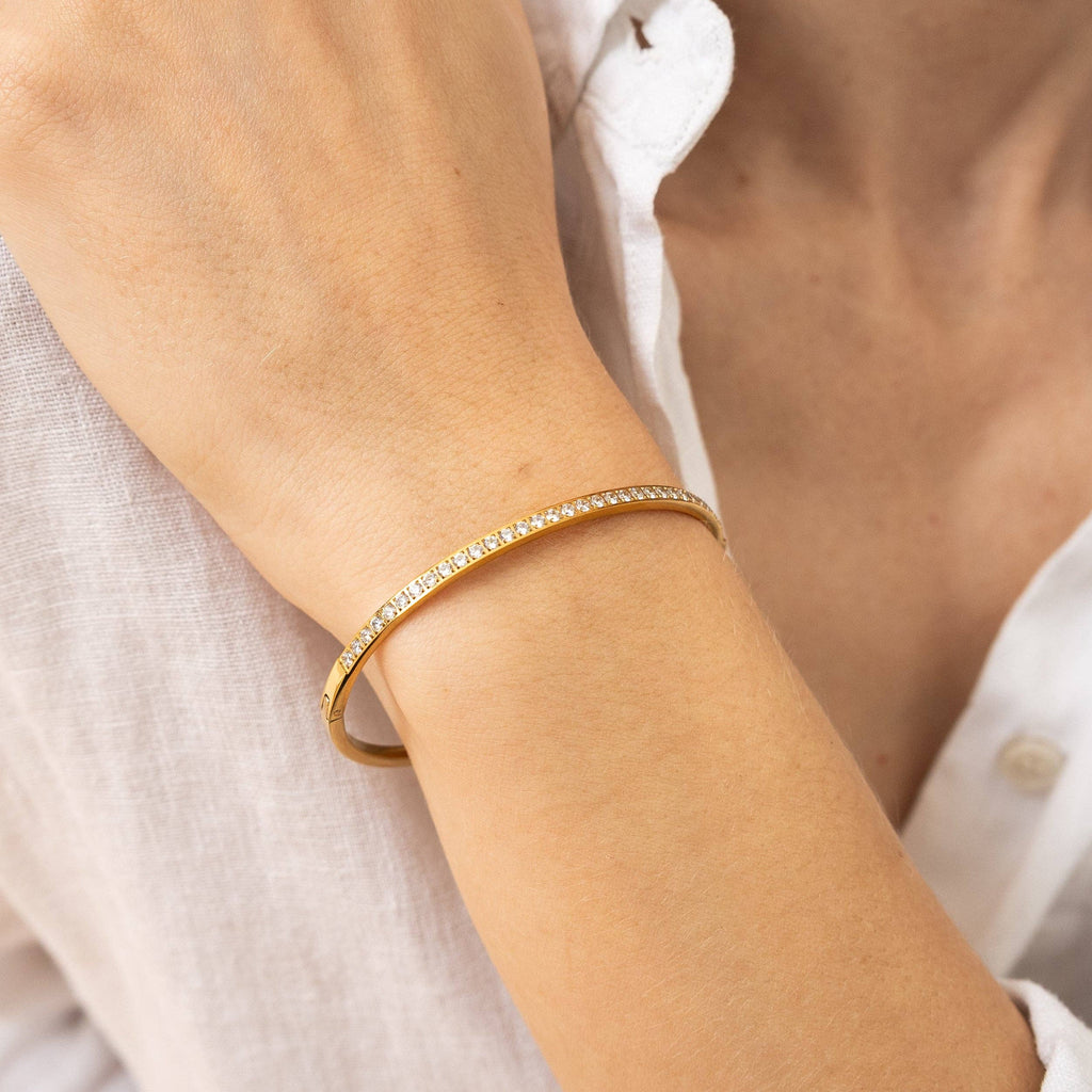 B. Grands Waterproof Gold Lined Tennis Bangle