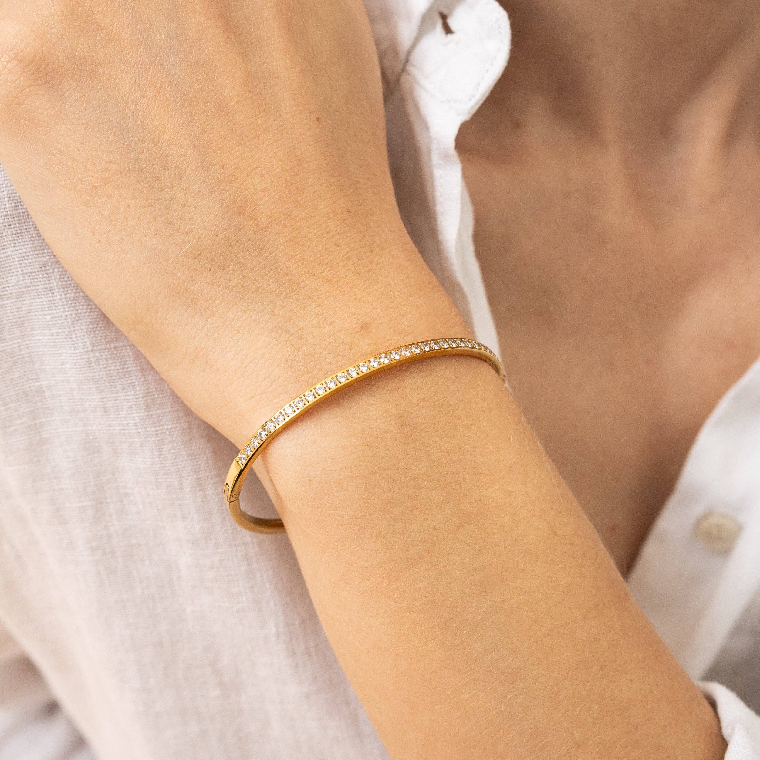 B. Grands Waterproof Gold Lined Tennis Bangle