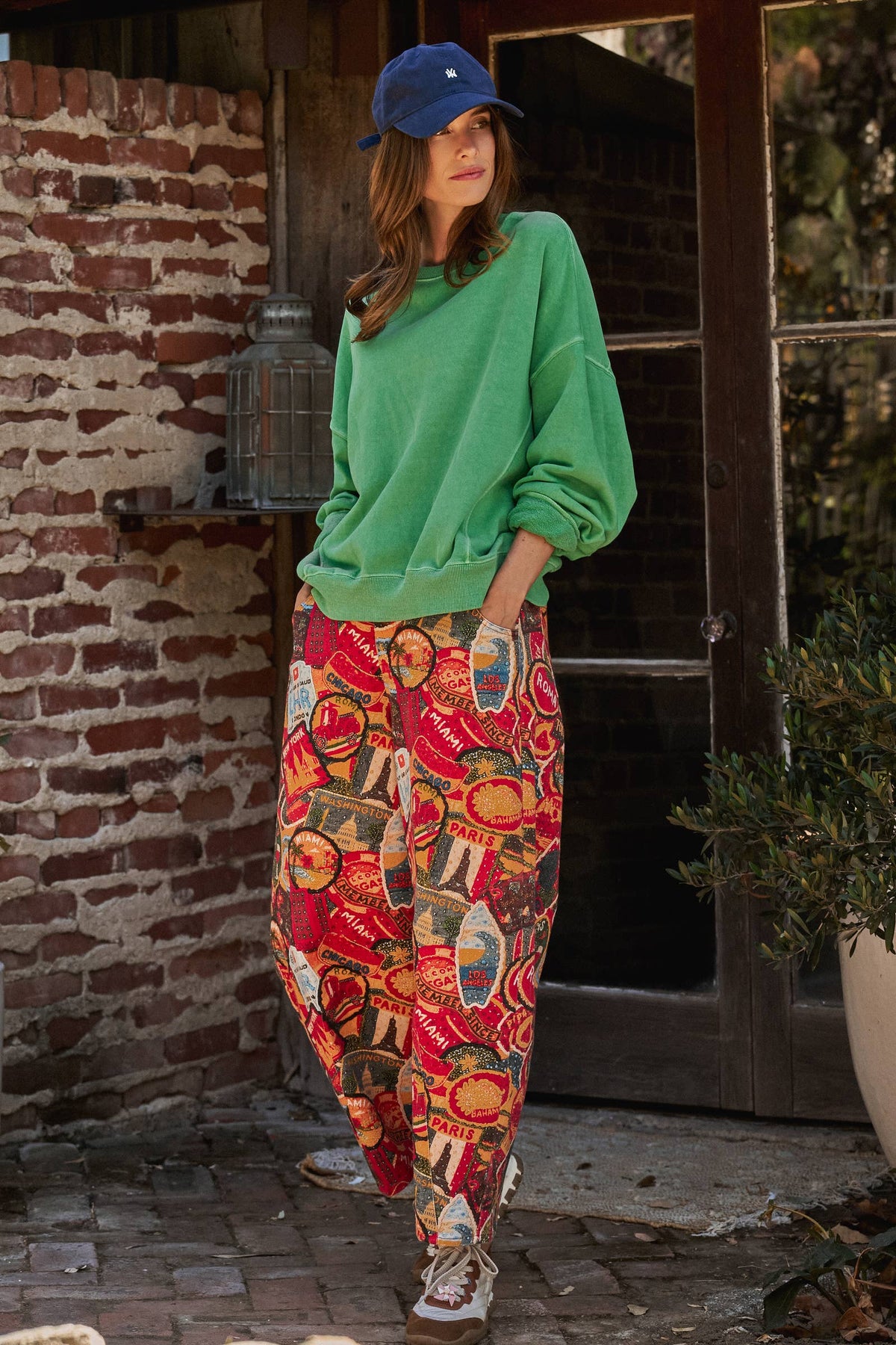 Crew Neck Comfort Washed  Sweatshirt