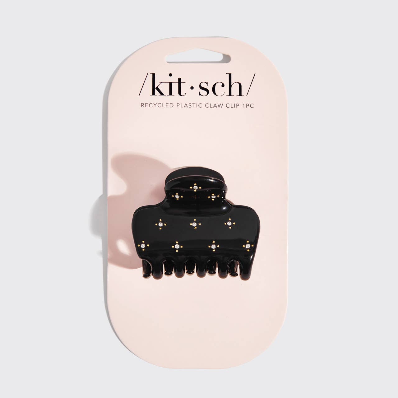 KITSCH Rhinestone Med. Puffy Claw Clip-Black