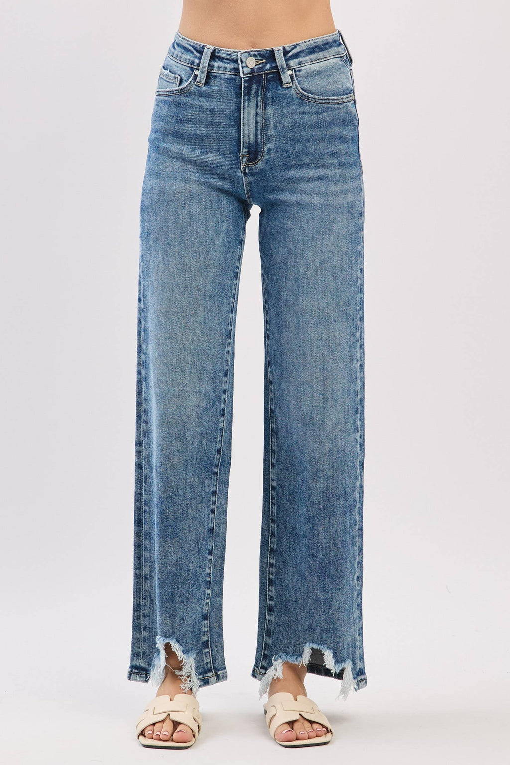 WIDE LEG W/ DESTROYED HEM