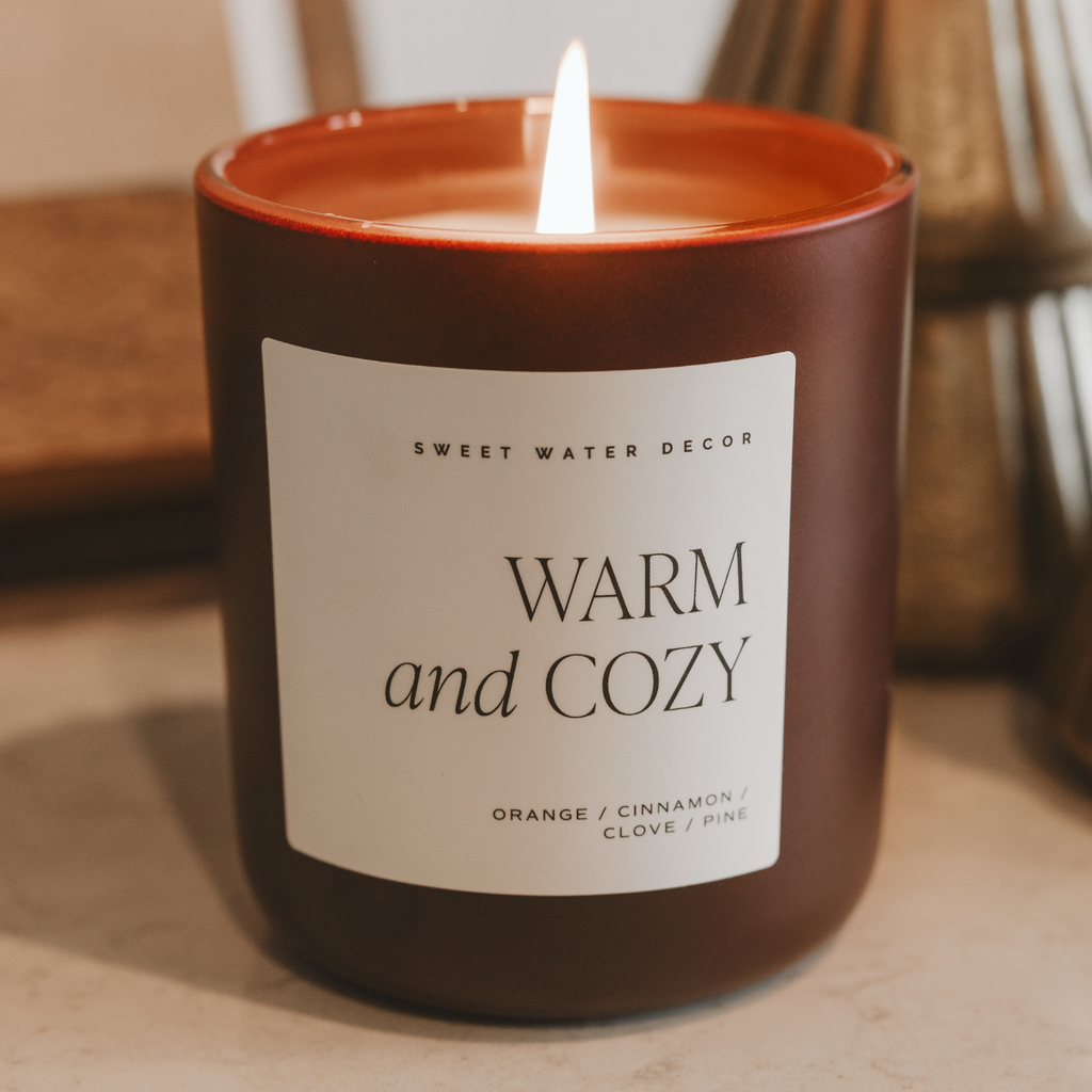 Warm and Cozy 15 oz Soy Candle, Matte Jar