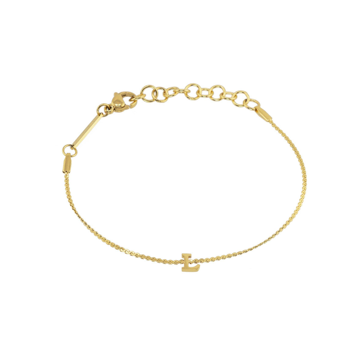 B. Grands Waterproof Dainty Gold Initial Bracelet
