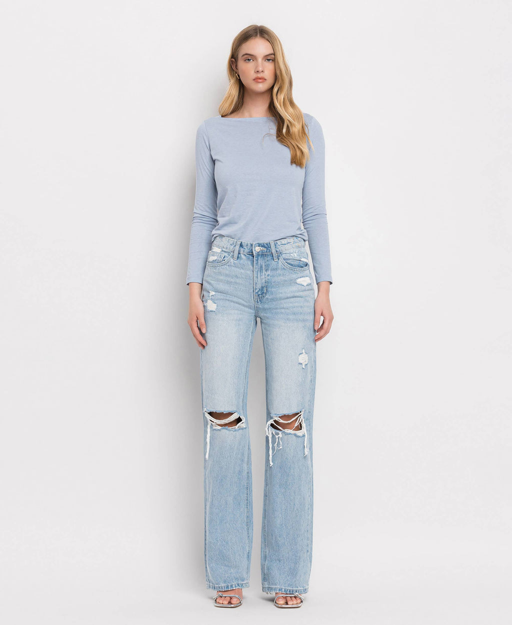 VERVET-90'S VINTAGE SUPER HIGH RISE FLARE JEANS