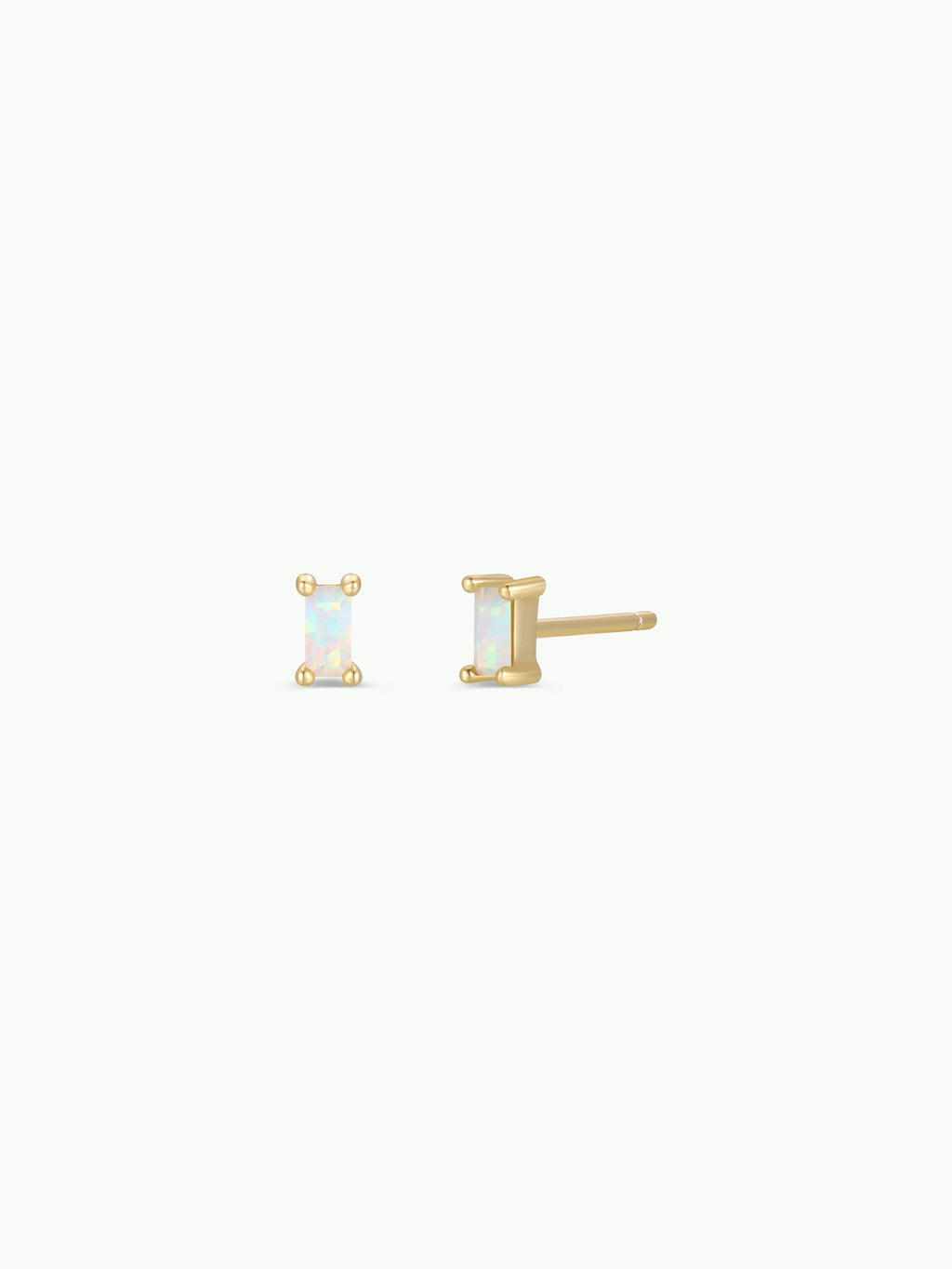 Baguette - White Opal - Earrings