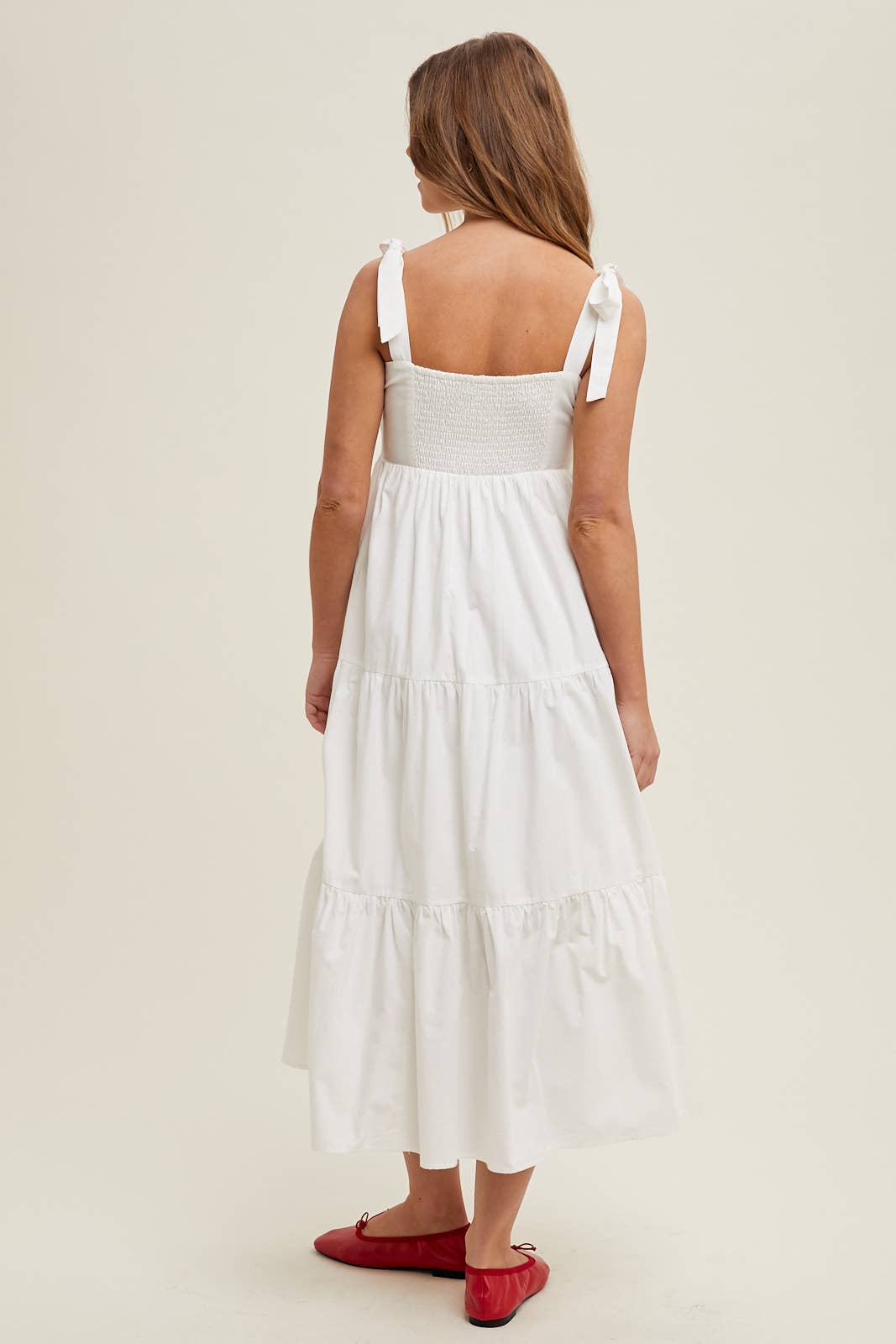 PLEATED BUST MIDI DRESS