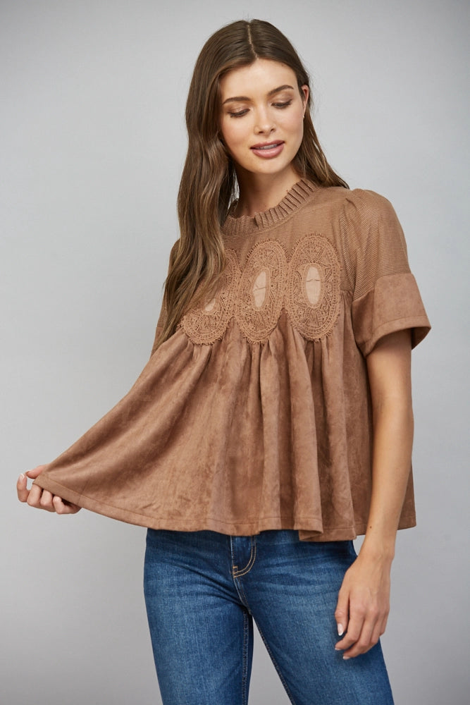 Faux Suede Top