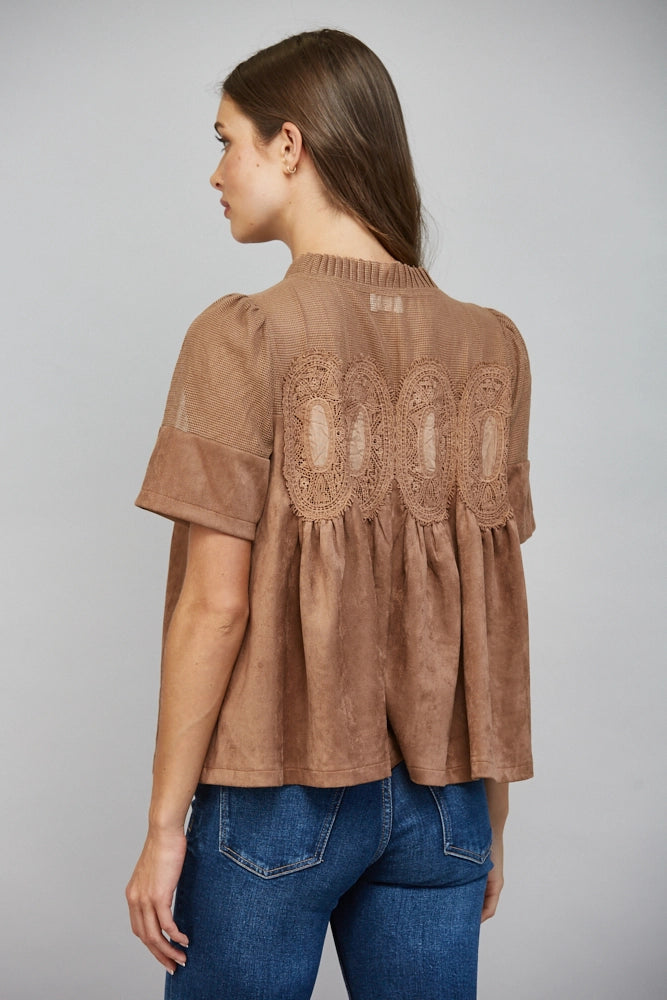 Faux Suede Top