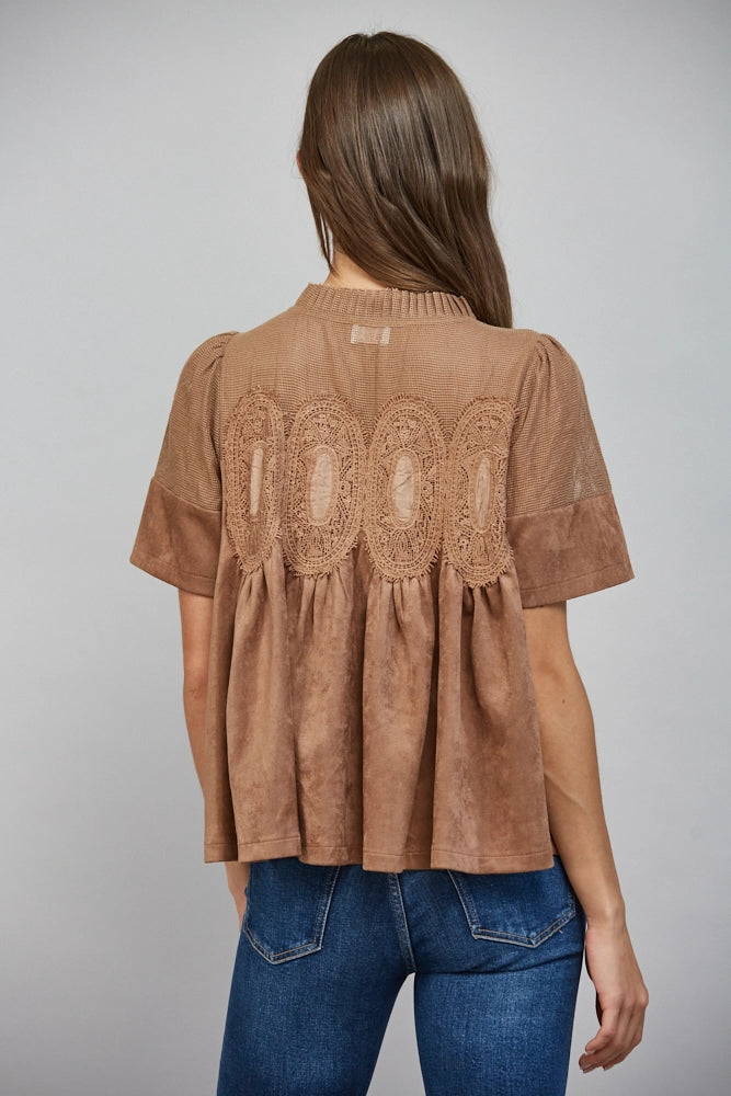 Faux Suede Top