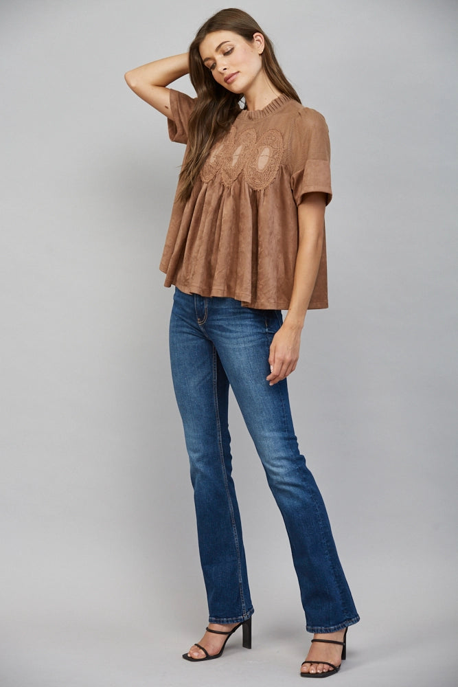 Faux Suede Top