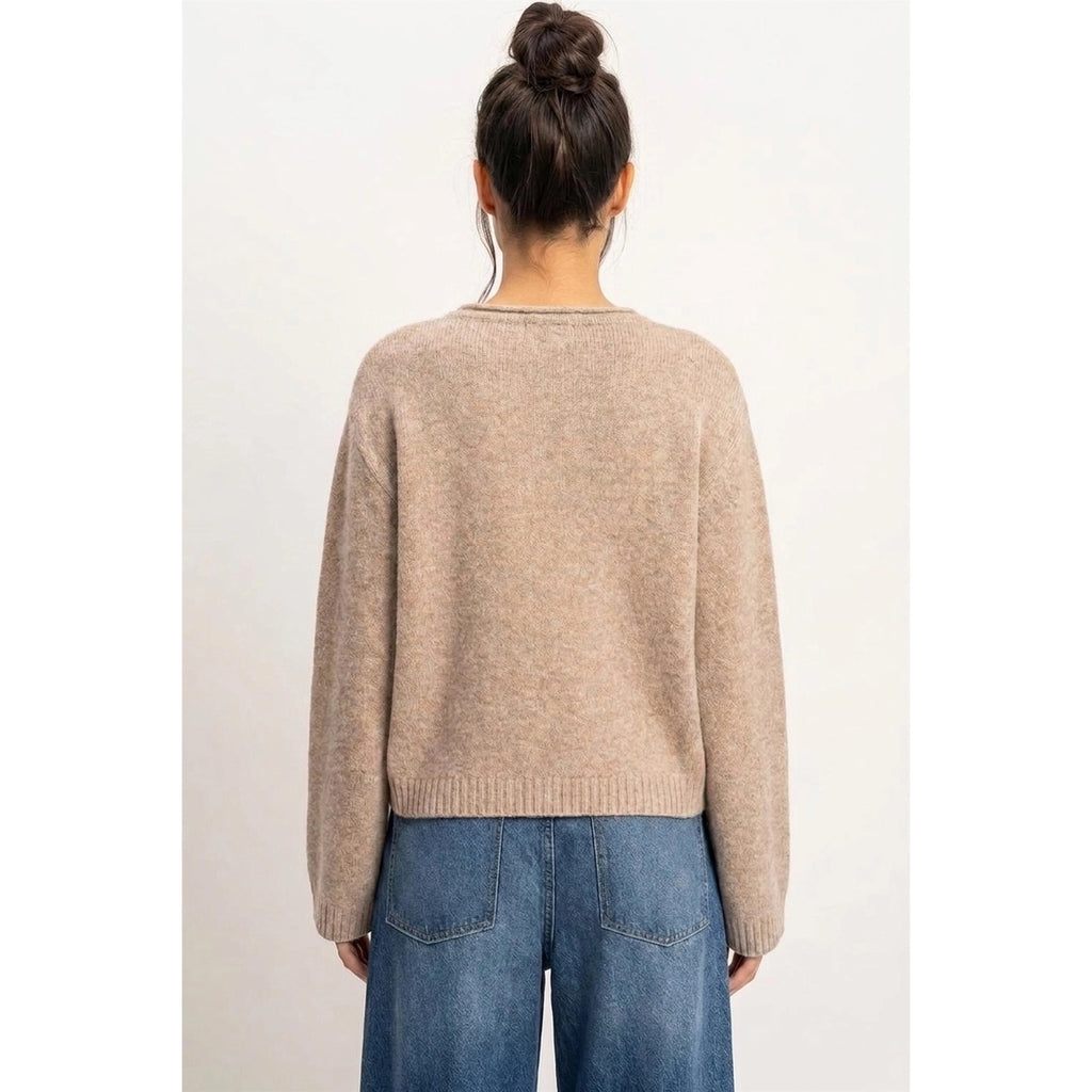 Cocoa Wide Sleeve Pocket Sweater