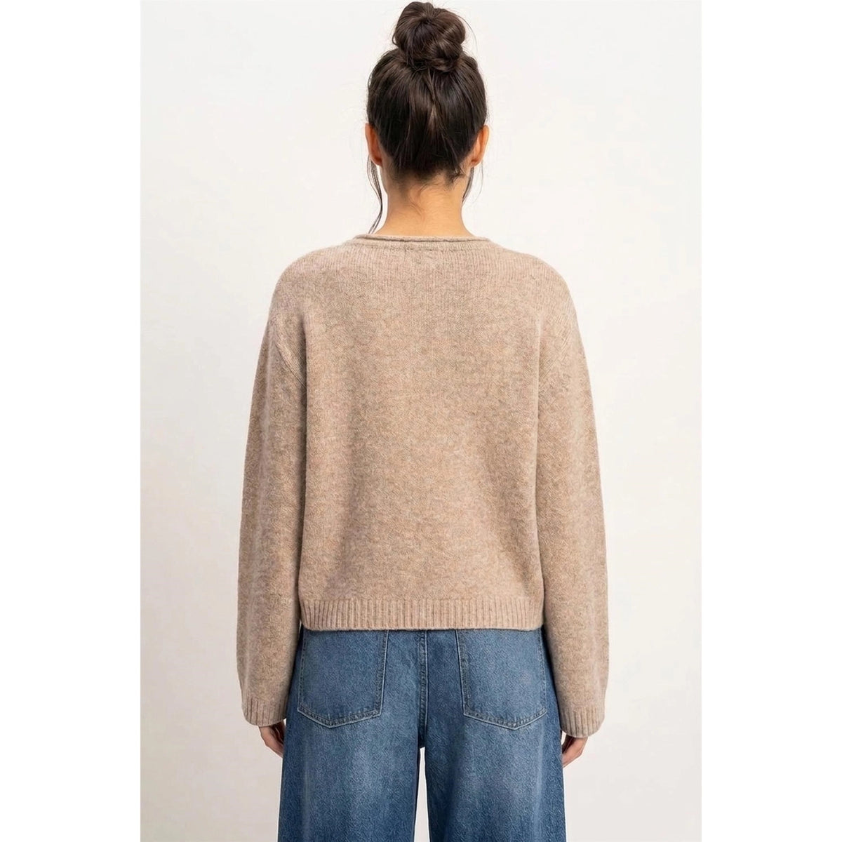 Cocoa Wide Sleeve Pocket Sweater