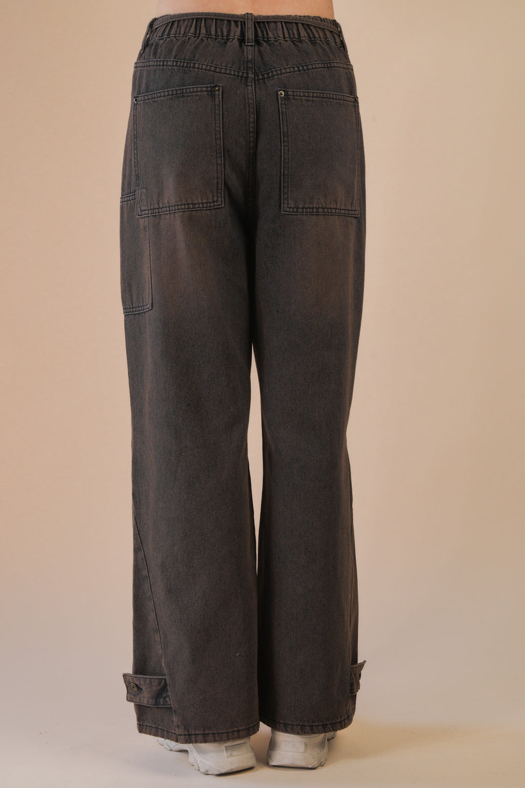 Brown Wash Wide Leg Jeans
