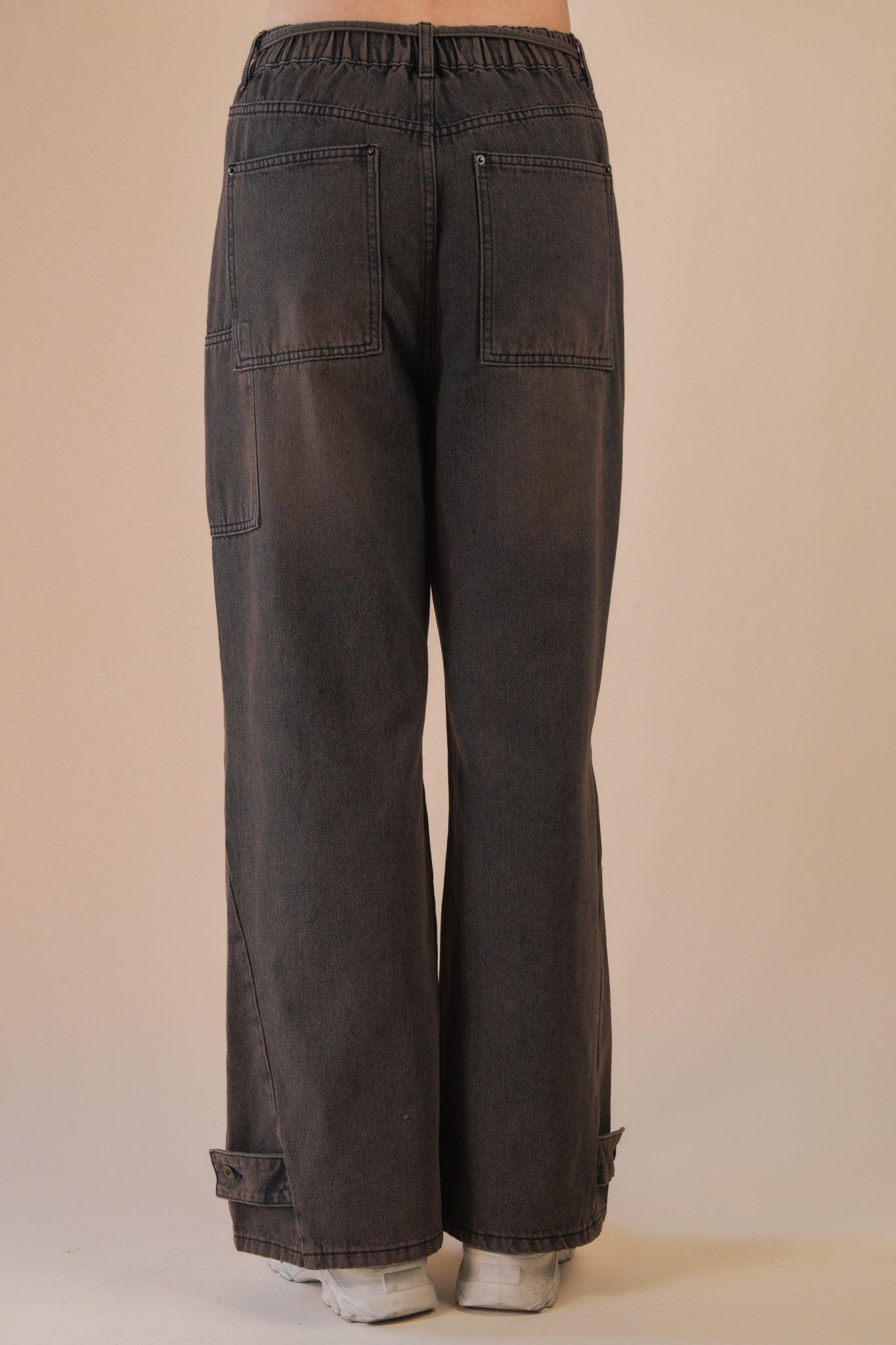 Brown Wash Wide Leg Jeans