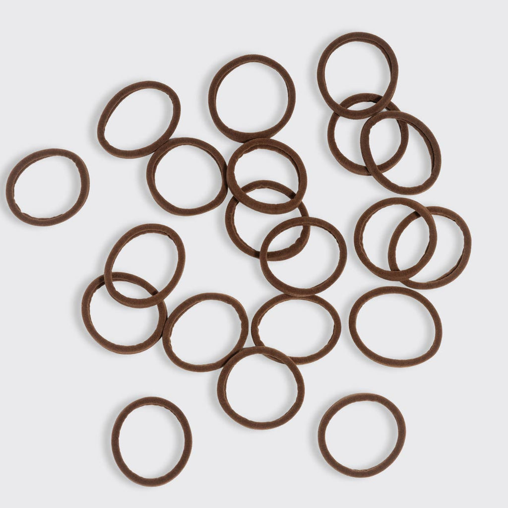 Seamless Hair Elastics 20pc Set - Chocolate