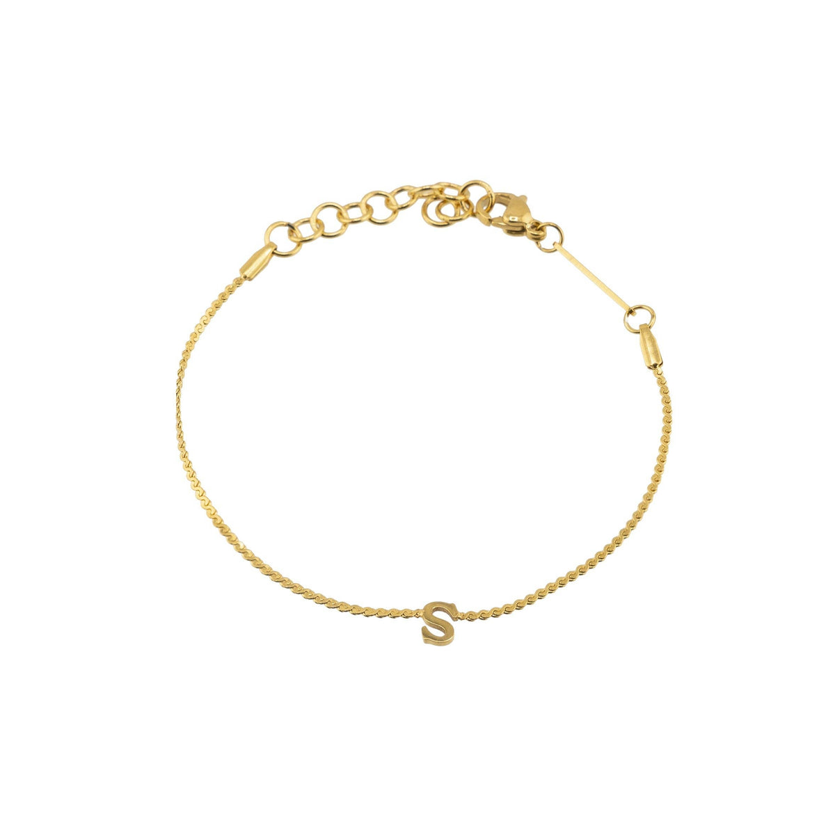 B. Grands Waterproof Dainty Gold Initial Bracelet