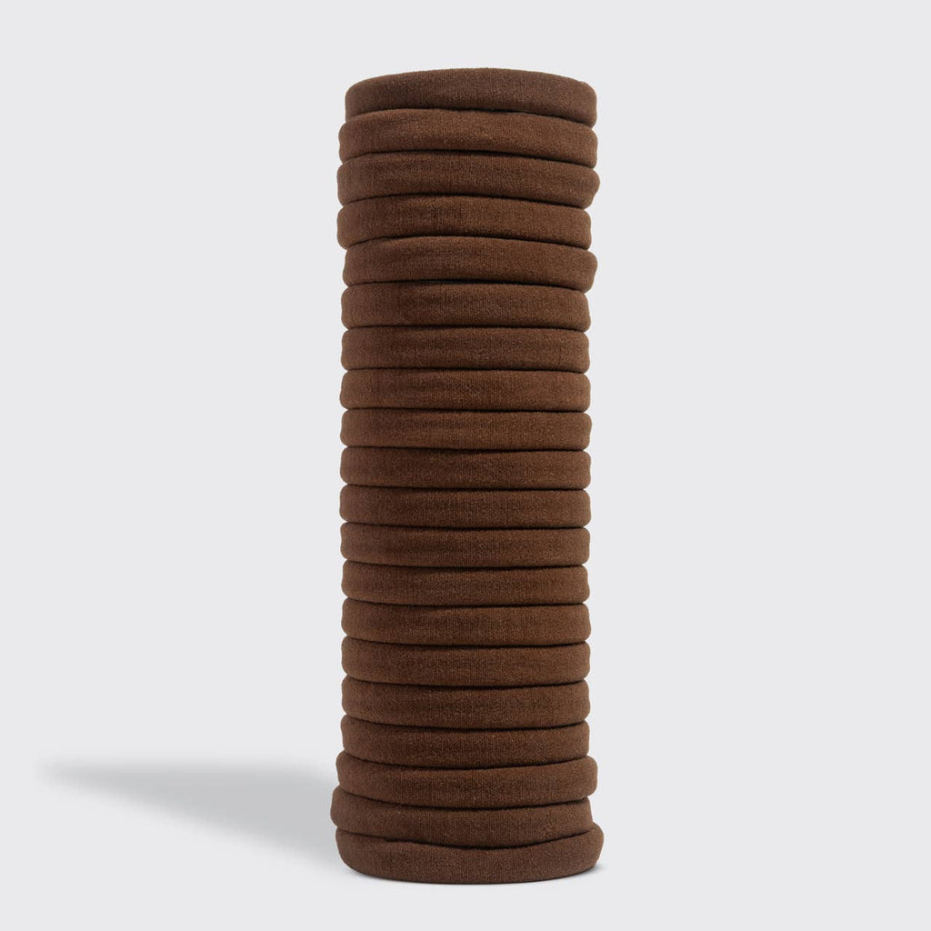 Seamless Hair Elastics 20pc Set - Chocolate