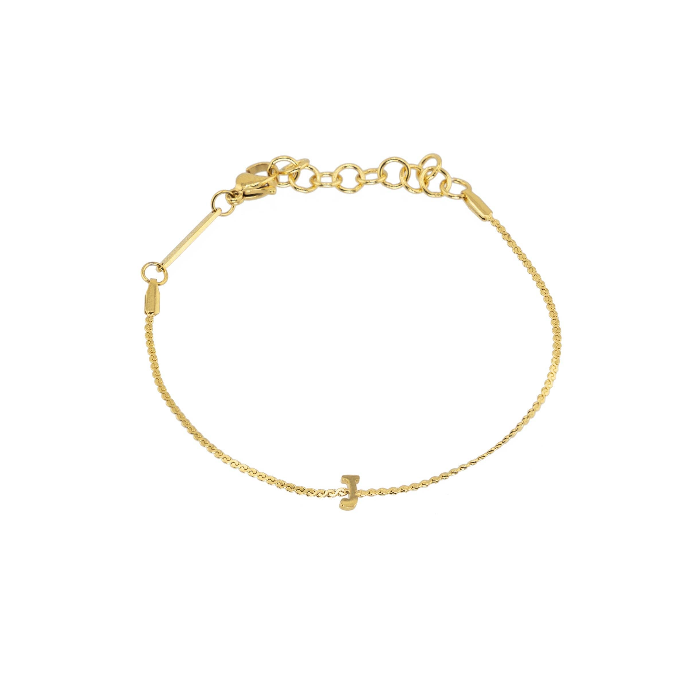 B. Grands Waterproof Dainty Gold Initial Bracelet