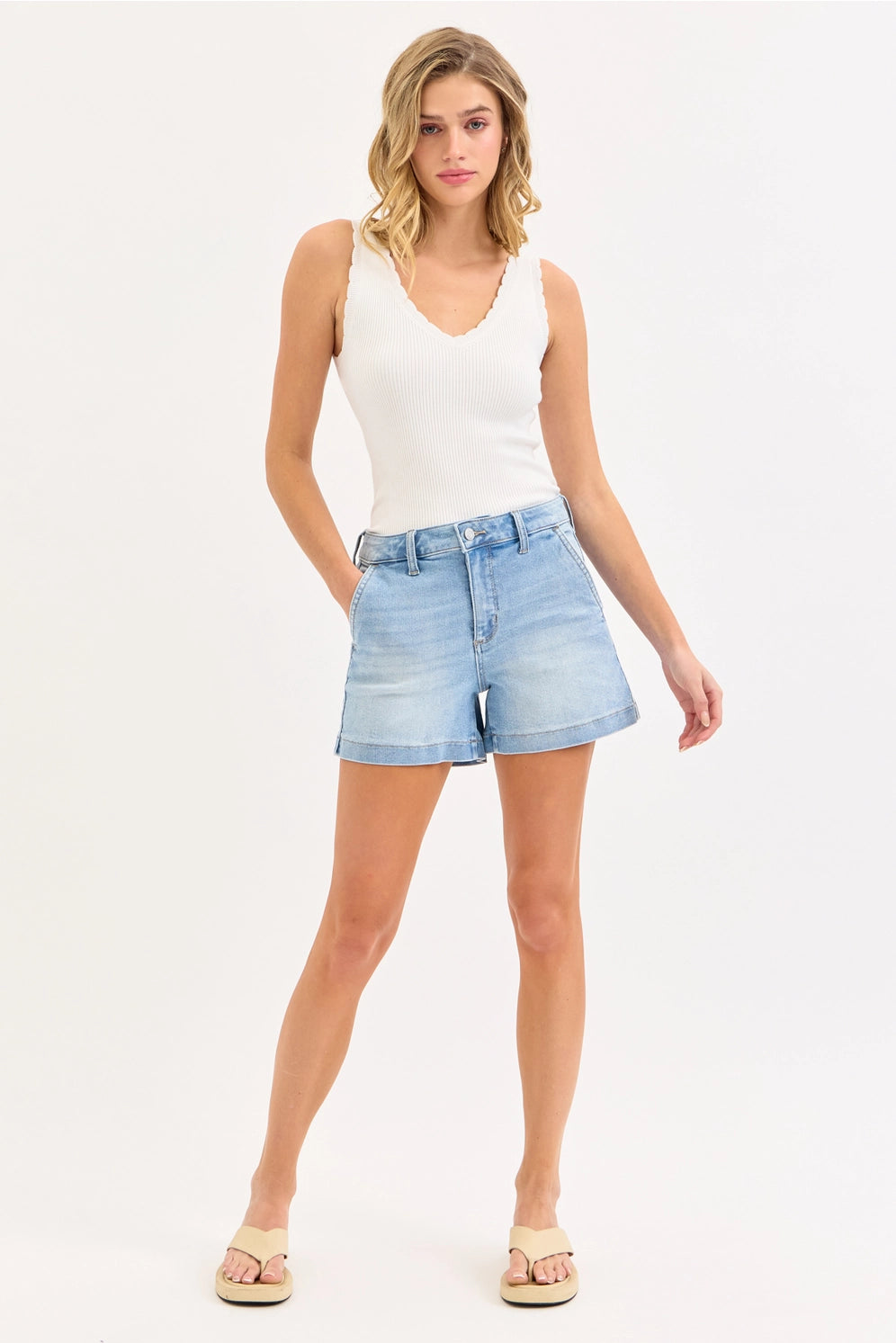 High Rise Trouser Shorts
