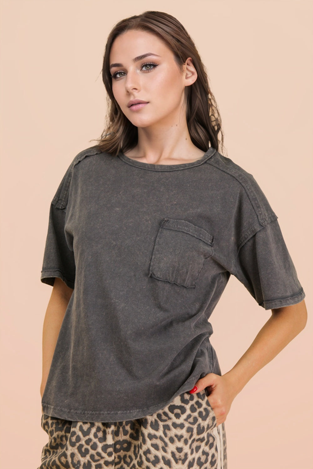 Short Sleeve Washed Pocket Tee