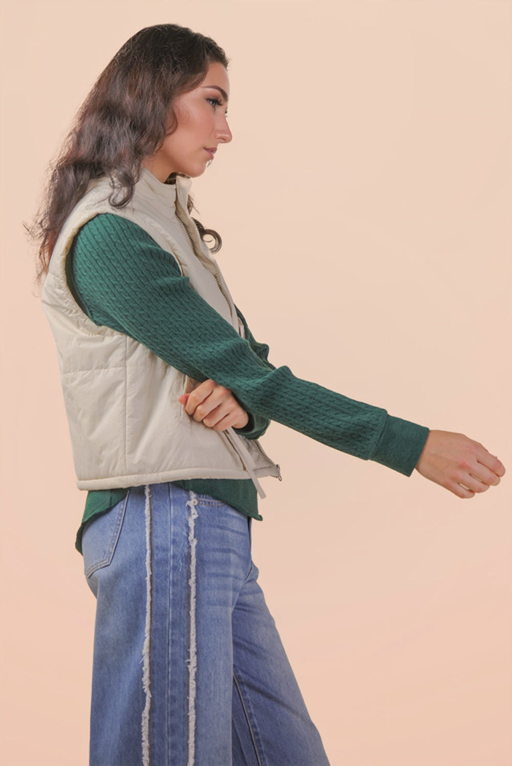 Cream Vest with Tie