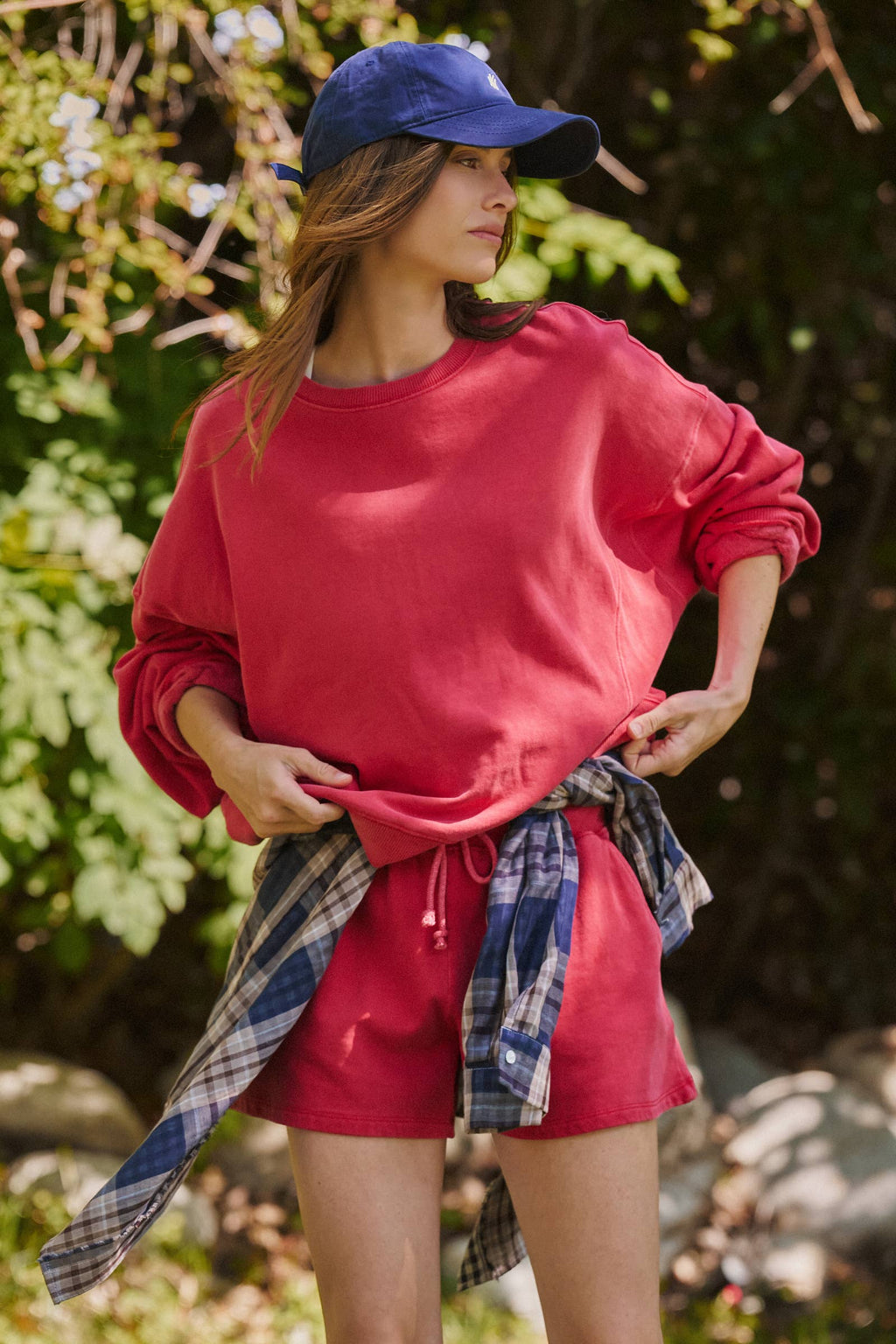 Crew Neck Comfort Washed  Sweatshirt