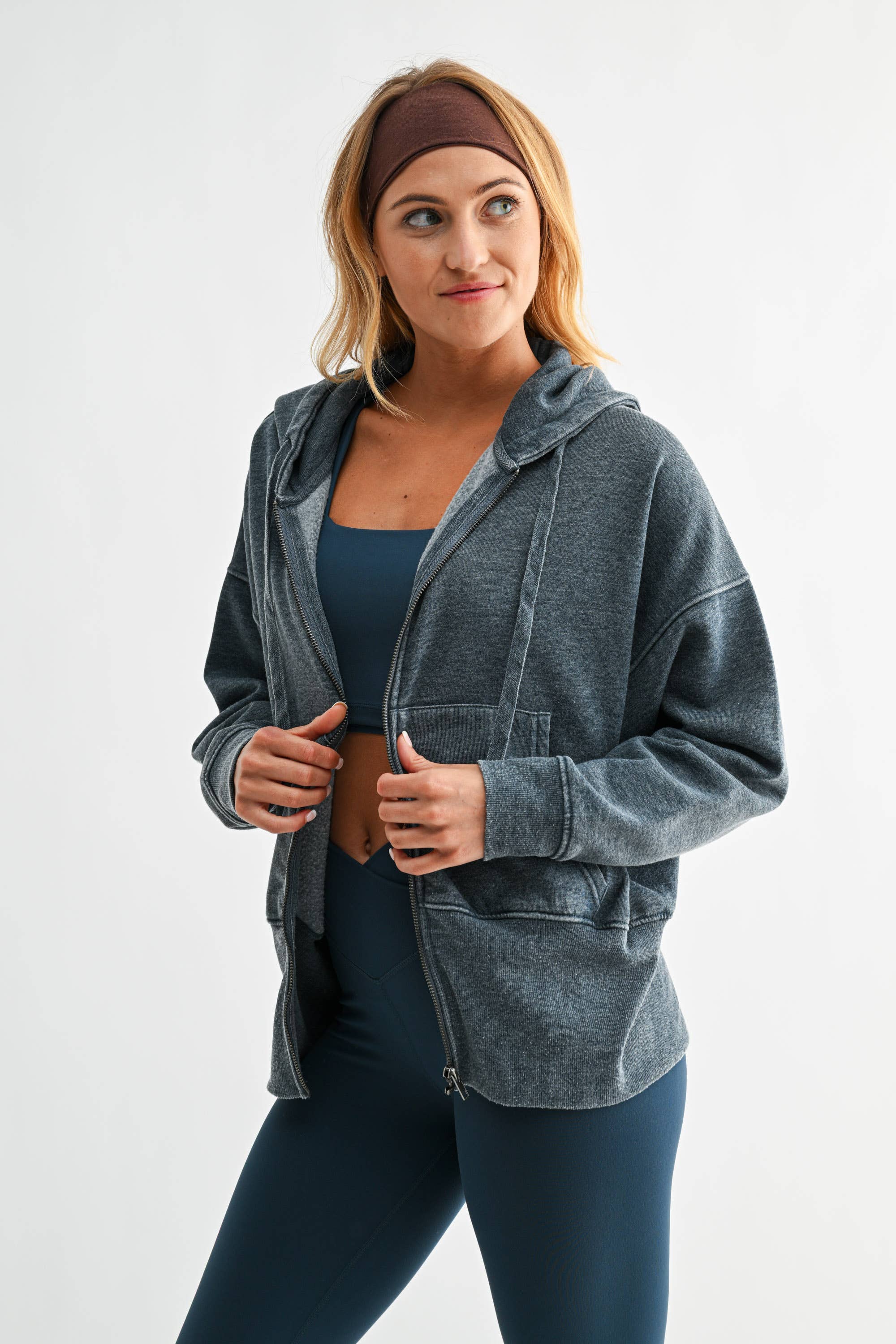 Burnout Hoodie Zip-Up