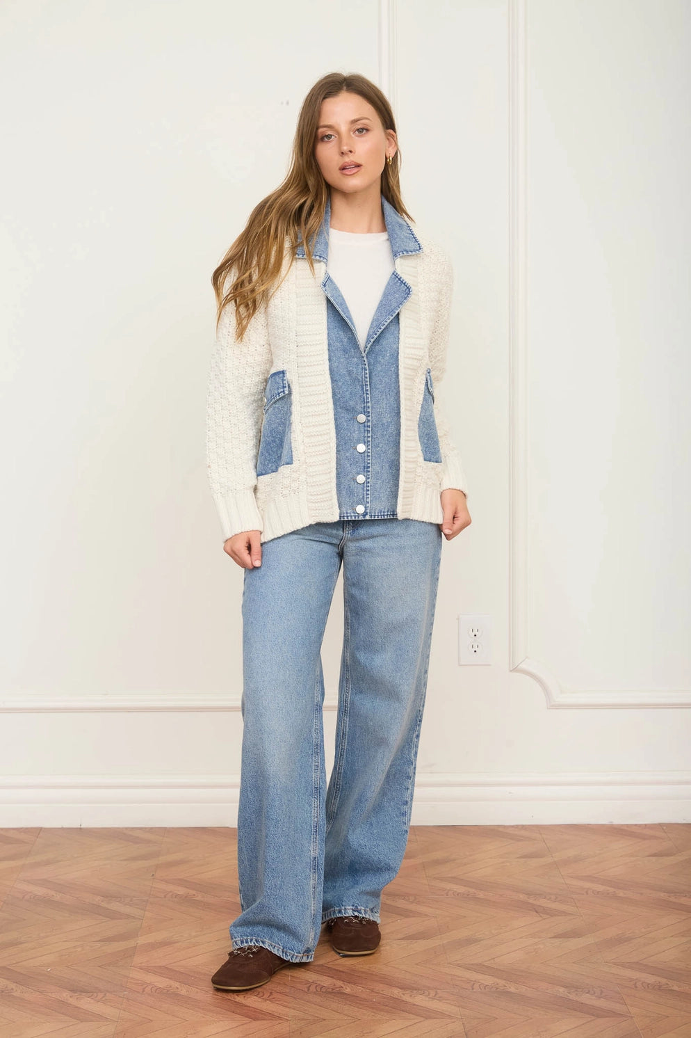 Denim Trim Cardi
