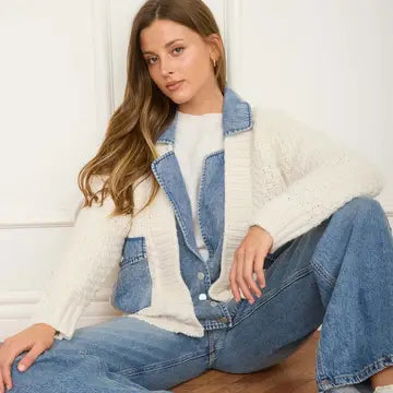 Denim Trim Cardi