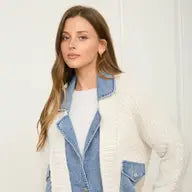 Denim Trim Cardi