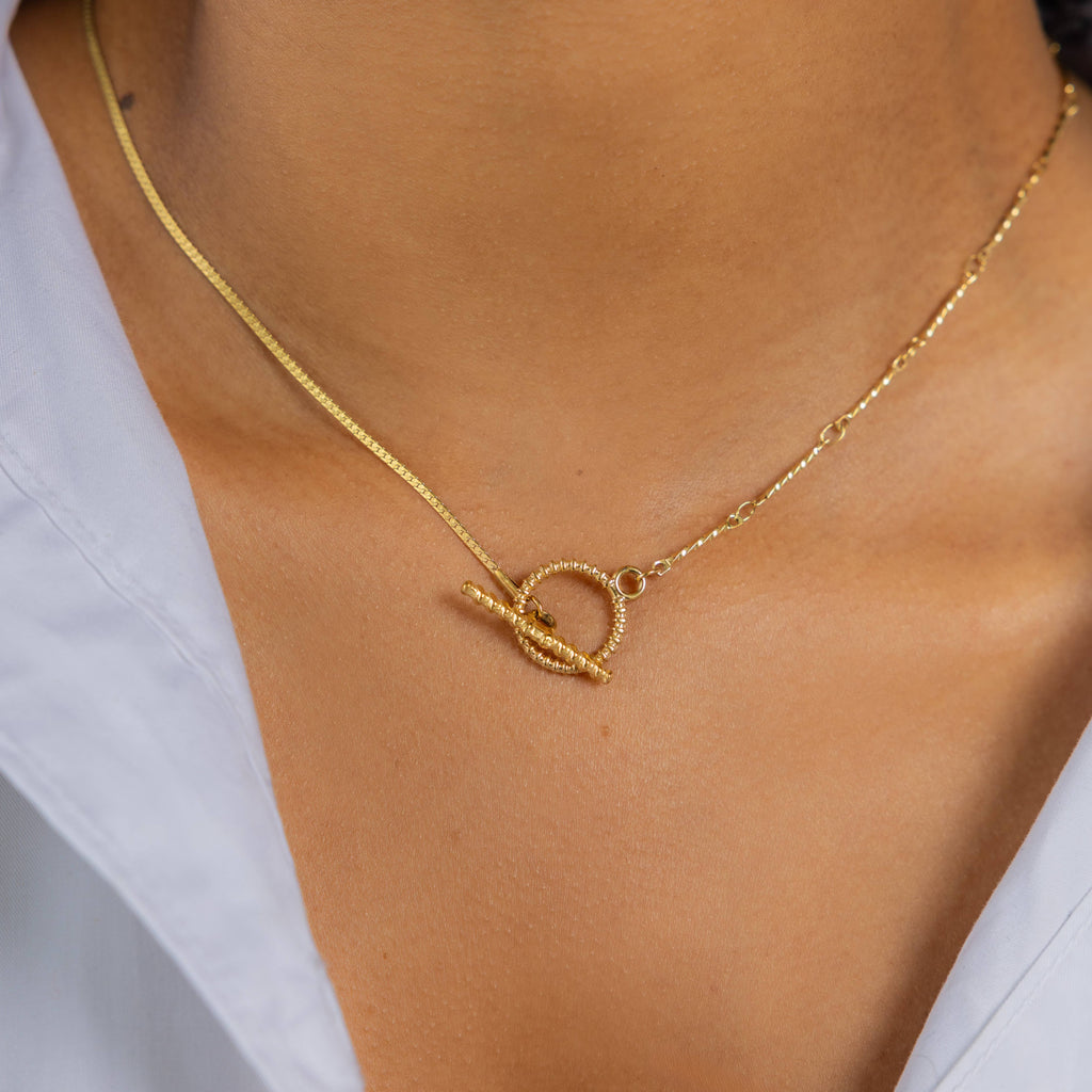 B. Grands Waterproof Gold Dainty Toggle Chain Necklace