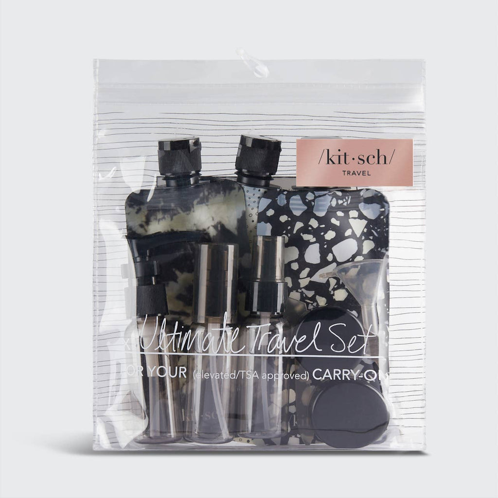 KITSCH Ultimate Travel 11pc Set - Black & Ivory